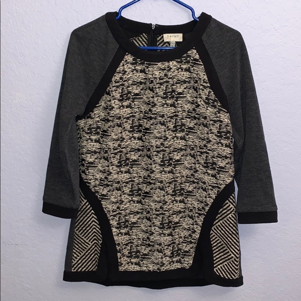 ANTHRO HARLYN Adelaide Black and White Tunic - XS